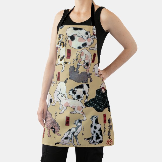 Japanese Cats, Kuniyoshi, Ukiyo-e Apron (Insitu)