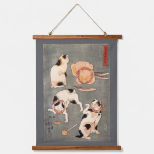 Japanese Cats, Kuniyoshi, Ukiyo-e Hanging Tapestry