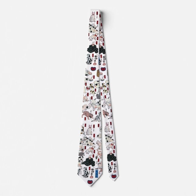 Japanese Cats, Kuniyoshi, Ukiyo-e Tie (Front)