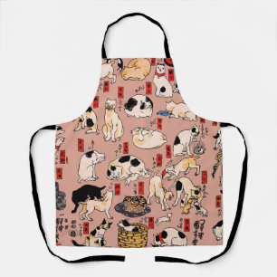 Japanese Cats Ukiyo-e Art Funny Apron