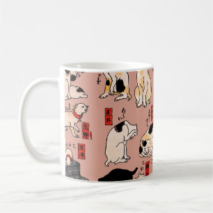 Japanese Cats Ukiyo-e Art Funny Coffee Mug