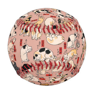 japanese cats Ukiyo-e Funny kitty Baseball