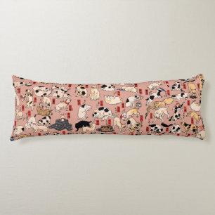 japanese cats Ukiyo-e Funny kitty Body Cushion