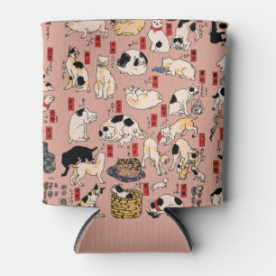 japanese cats Ukiyo-e Funny kitty Can Cooler
