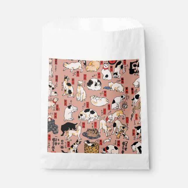 japanese cats Ukiyo-e Funny kitty Favour Bag (Front)