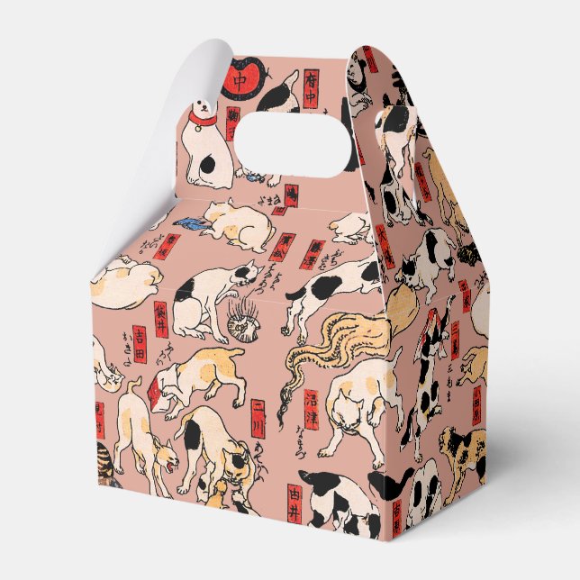 japanese cats Ukiyo-e Funny kitty Favour Box (Front Side)