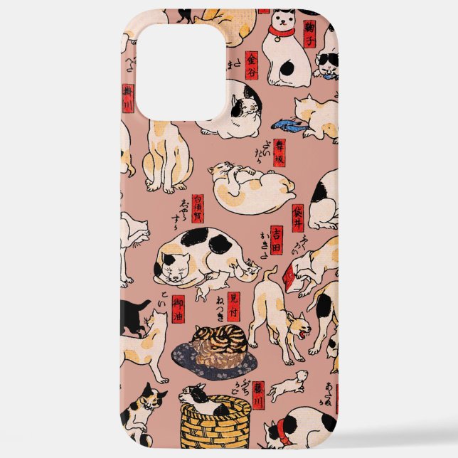 japanese cats Ukiyo-e Funny kitty iPhone Case (Back)