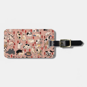 japanese cats Ukiyo-e Funny kitty Luggage Tag