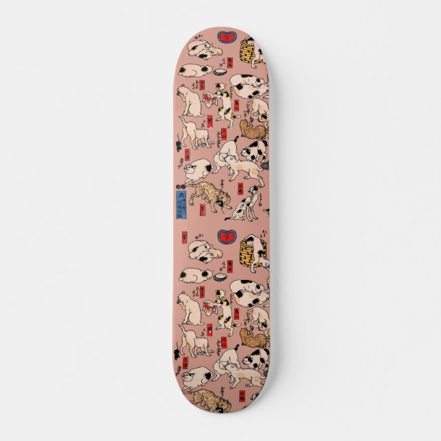 japanese cats Ukiyo-e Funny kitty Skateboard (Front)