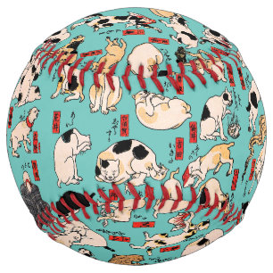 japanese cats Ukiyo-e Funny kitty Softball
