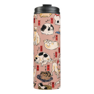 japanese cats Ukiyo-e Funny kitty Thermal Tumbler