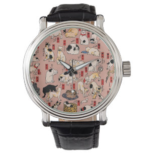 japanese cats Ukiyo-e Funny kitty Watch