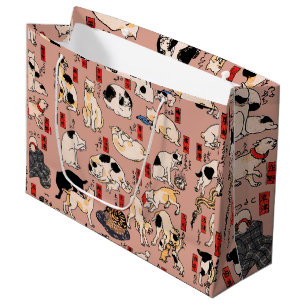 Japanese Cats Ukiyo-e Funny Large Gift Bag