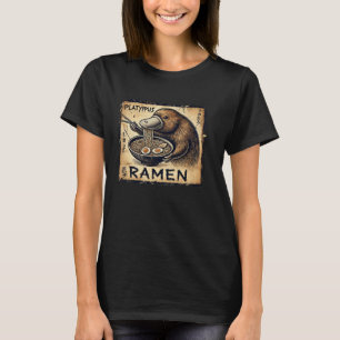 Japanese Cave Art Noodles Lover Wildlife Platypus T-Shirt