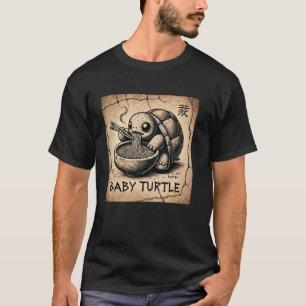 Japanese Cave Art Noodles Lover Wildlife Turtle Ra T-Shirt