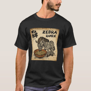 Japanese Cave Art Noodles Lover Wildlife Zebra Ram T-Shirt