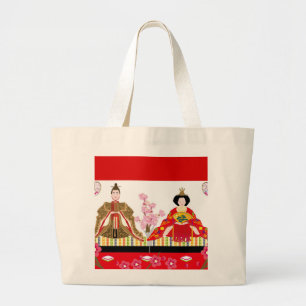 Japanese charm∣hina dolls – celebration of girls'  large tote bag