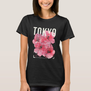 Japanese Cherry Blossom Artwork Tokyo Japan Aesthe T-Shirt