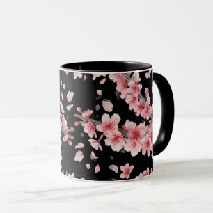 Japanese Cherry Blossom Blush Pink white Mug