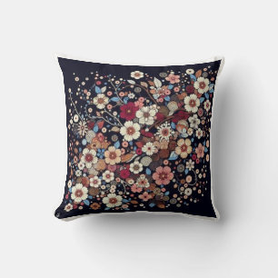 Japanese cherry blossom branches pattern cushion