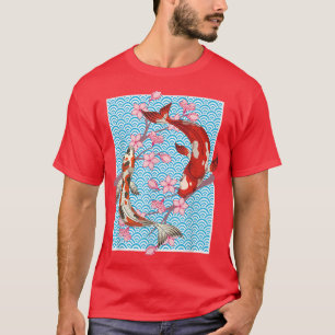 Japanese Cherry Blossom Carp Fish Lover Sakura Koi T-Shirt
