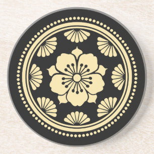 Japanese Cherry Blossom Crest (Kamon) Coaster