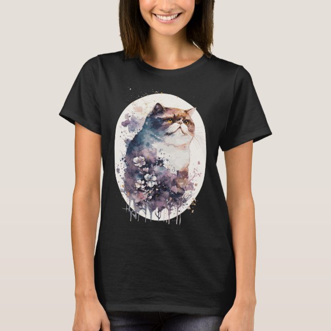 Japanese Cherry Blossom Exotic Shorthair Cat Sakur T-Shirt (Front)