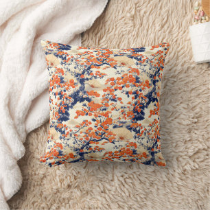 Japanese Cherry Blossom Fan Pattern (2) Cushion