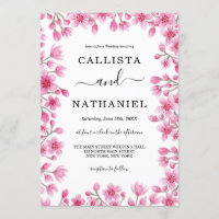Japanese Cherry Blossom Floral Border Wedding