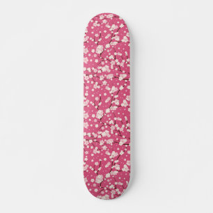  Japanese Cherry Blossom Flower Pink Floral Skateboard