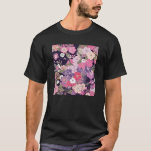 Japanese Cherry Blossom Flower Pink Sakura Floral  T-Shirt
