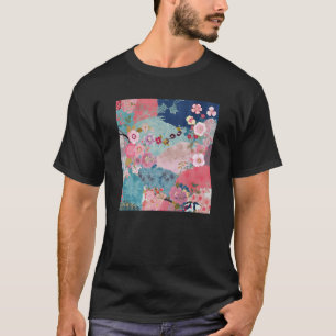 Japanese Cherry Blossom Flower Pink Sakura Floral  T-Shirt