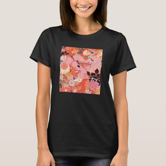 Japanese Cherry Blossom Flower Pink Sakura Floral  T-Shirt (Front)