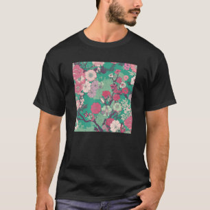 Japanese Cherry Blossom Flower Pink Sakura Floral  T-Shirt