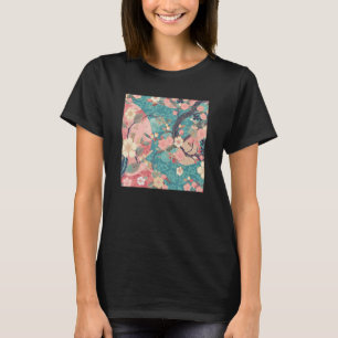 Japanese Cherry Blossom Flower Pink Sakura Floral  T-Shirt