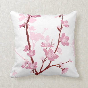 Japanese cherry blossom, gentle pink flower,girly, cushion