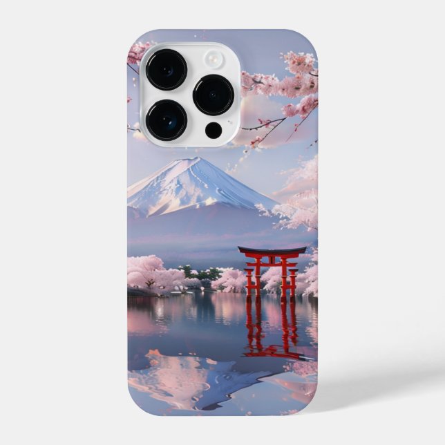 Japanese Cherry Blossom & Mount Fuji iPhone Case – (Back)