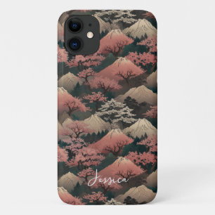 Japanese Cherry Blossom Personalise Name iPhone 11 Case
