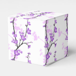 Japanese cherry blossom, royal purple, flower,girl favour box