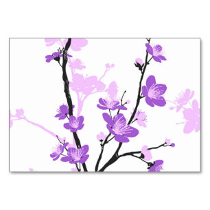 Japanese cherry blossom, royal purple, flower,girl table number