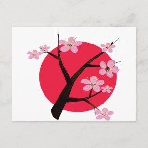 Japanese Cherry Blossom Tattoo Postcard
