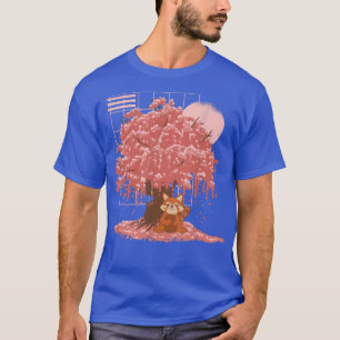 Japanese Cherry Blossom Tree Red Panda and Sakura  T-Shirt