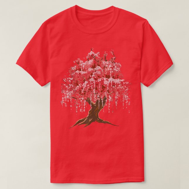 Japanese Cherry Blossom Tree Sakura Nature Graphic T-Shirt (Design Front)