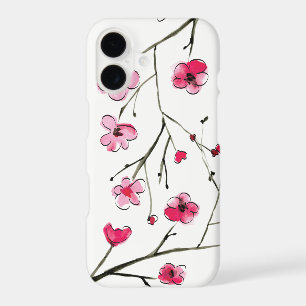 Japanese Cherry Blossom, Watercolor, Outlines
