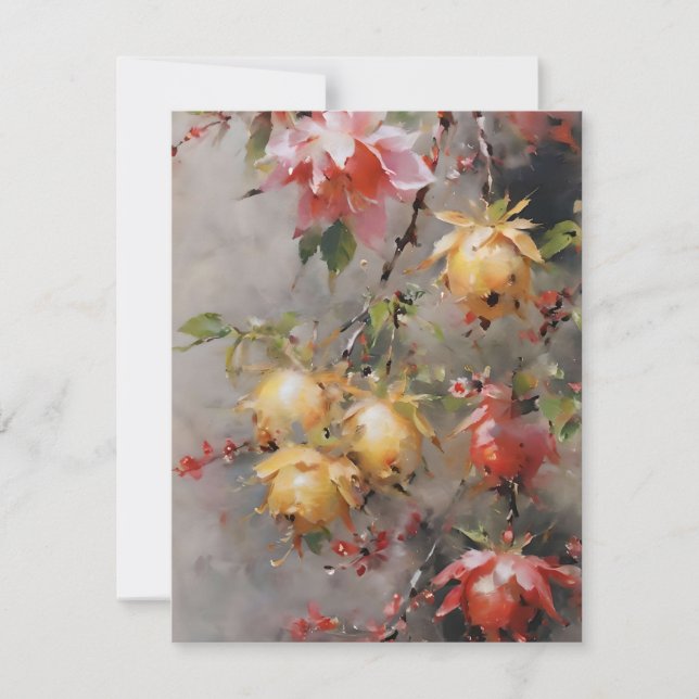 Japanese Cherry Blossoms Holiday Card (Front)