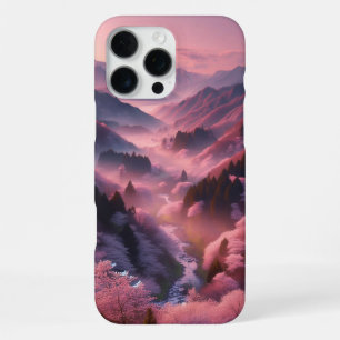Japanese Cherry Blossoms in a Mountain Forest iPhone 16 Pro Max Case