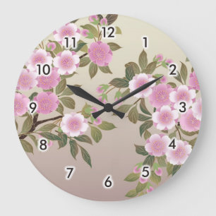 Japanese Cherry Blossoms Large Clock
