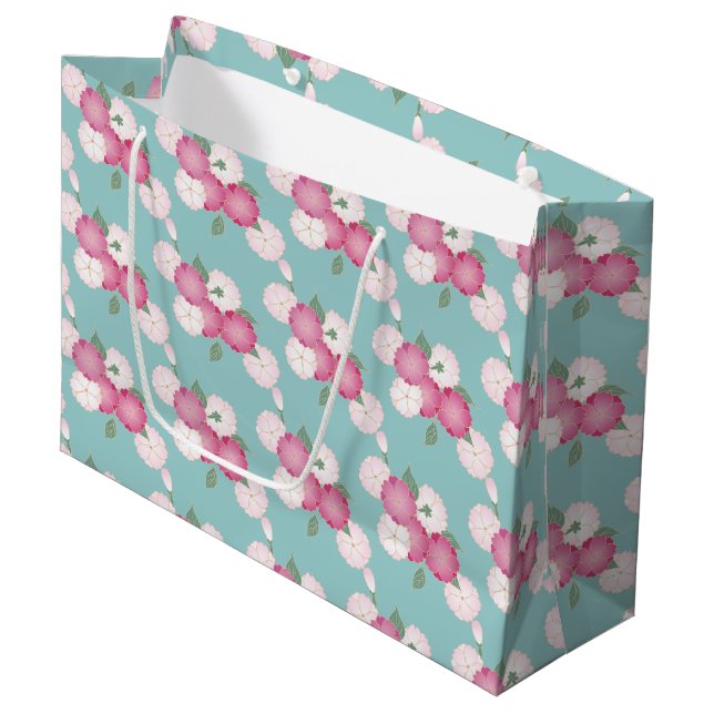 Japanese Cherry Blossoms Large Gift Bag (Front Angled)