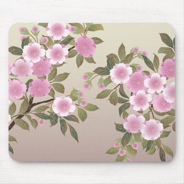 Japanese Cherry Blossoms Mouse Pad (Front)