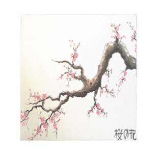Japanese Cherry Blossoms Notepad